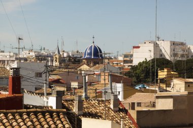 Serranos kuleleri. Bir görünümünü Serranos Towers, Valencia'da bir ortaçağ kapı. İspanya, Europe