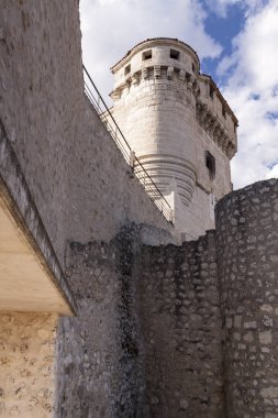 Kale Cuellar Segovia. Ortaçağ Kalesi, tarihi bina. Castilla y Leon, İspanya