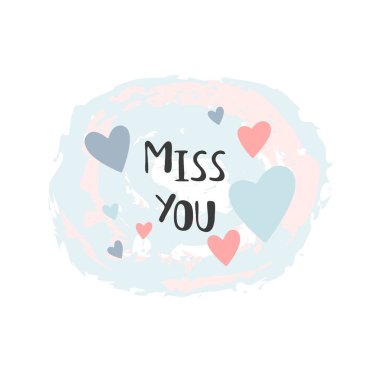 Sen yazı özledim. Sevgililer günü kartı. Vektör çizim.