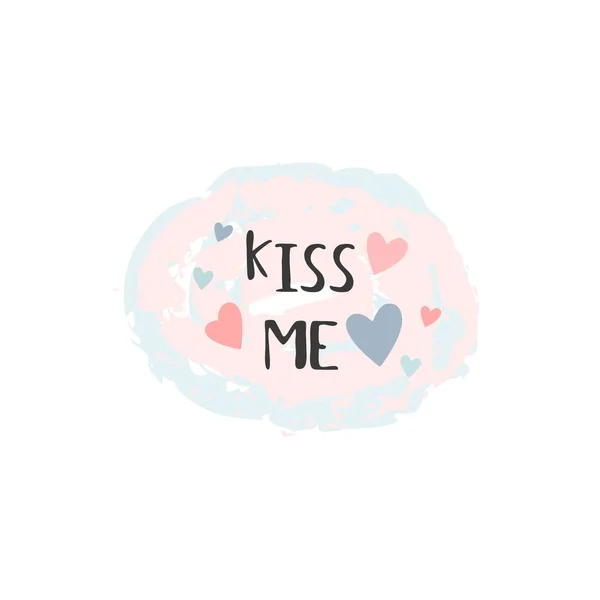 Embrasse Moi Carte Fête Des Mères Carte Saint Valentin Illustration — Image vectorielle