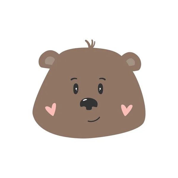 Милый Смешной Медведь Ручная Работа Детский Рисунок Детских Футболок Платьев — стоковый вектор