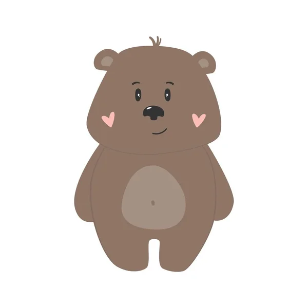 Милый Смешной Медведь Ручная Работа Детский Рисунок Детских Футболок Платьев — стоковый вектор