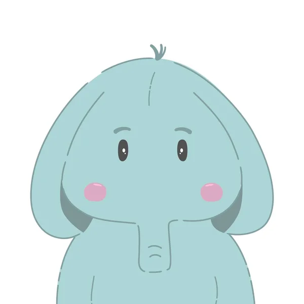 Elefante Engraçado Bonito Trabalho Desenhado Mão Desenho Desenhos Animados Infantis — Vetor de Stock