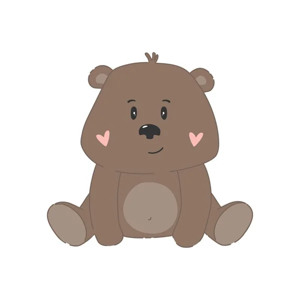 かわいい小さなクマを漫画します ベビー シャワーのベクトル図 — ストックベクタ