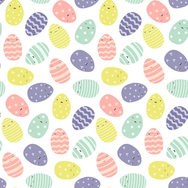 Paskalya renkli yumurta ile seamless modeli. Duvar kağıdı, hediye kağıt, web sayfası arka planı, bahar tebrik kartları için mükemmel. Vektör çizim.