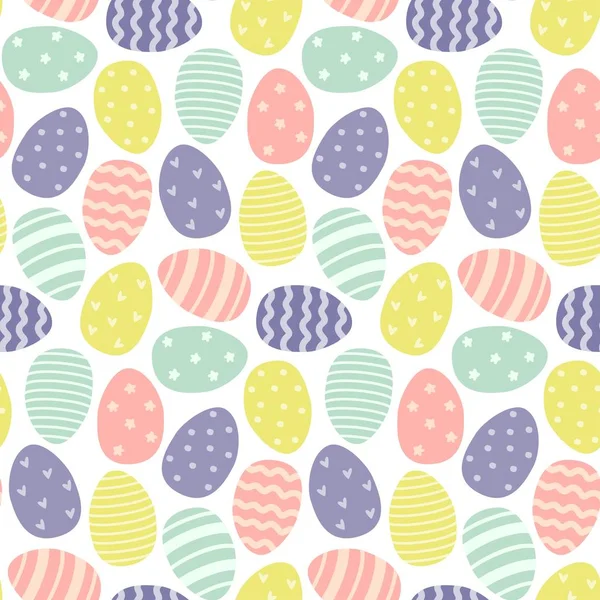 Paskalya renkli yumurta ile seamless modeli. Duvar kağıdı, hediye kağıt, web sayfası arka planı, bahar tebrik kartları için mükemmel. Vektör çizim.