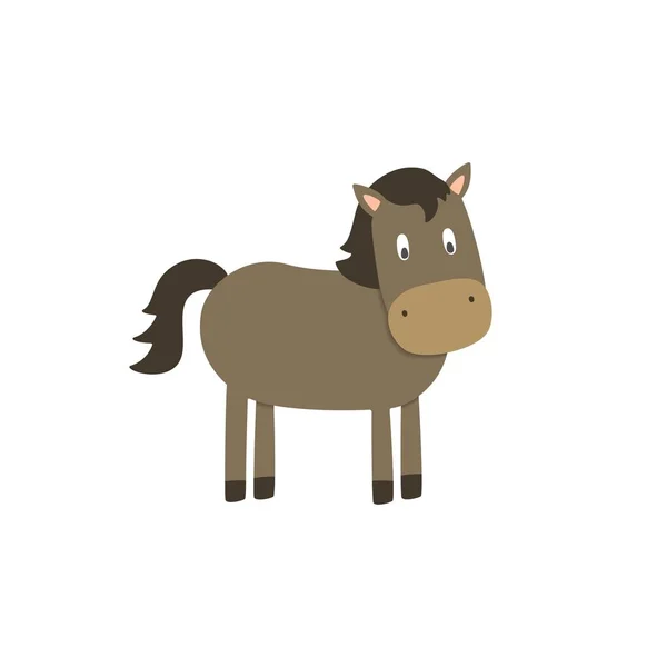 Cute Horse White Background Vector Illustration — Stock Vector