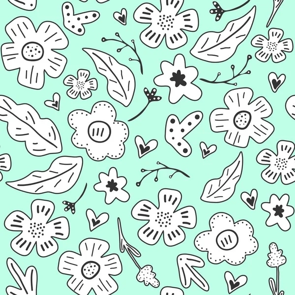 Fleurs Printanières Modèle Vectoriel Sans Couture Avec Des Fleurs Des — Image vectorielle