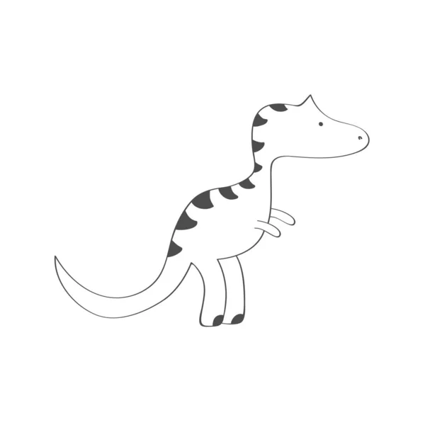 Καρτούν Δεινόσαυρος Σκίτσο Λευκό Φόντο Απεικόνιση Διανυσματικών Φορέων — Διανυσματικό Αρχείο