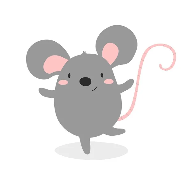 Dessin Animé Rat Mignon Symbole 2020 Année Nouvel Chinois Illustration — Image vectorielle