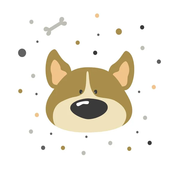 Милий Мультиплікаційний Векторний Собака Дитячий Векторний Принт Милою Собакою — стоковий вектор
