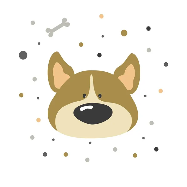 Cão Bonito Personagem Vector Cartoon Impressão Vetor Bebê Com Cão — Vetor de Stock