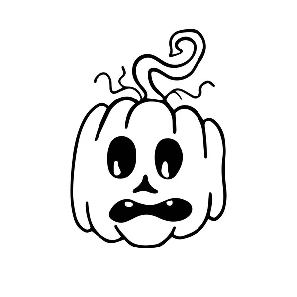 Calabaza Halloween Sobre Fondo Blanco Feliz Halloween Ilustración Vectorial — Vector de stock