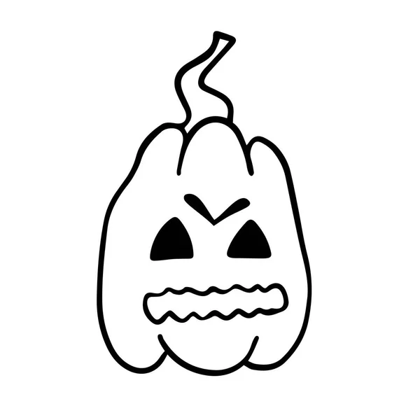Halloween Dýně Bílém Pozadí Šťastný Halloween Vektorová Ilustrace — Stockový vektor