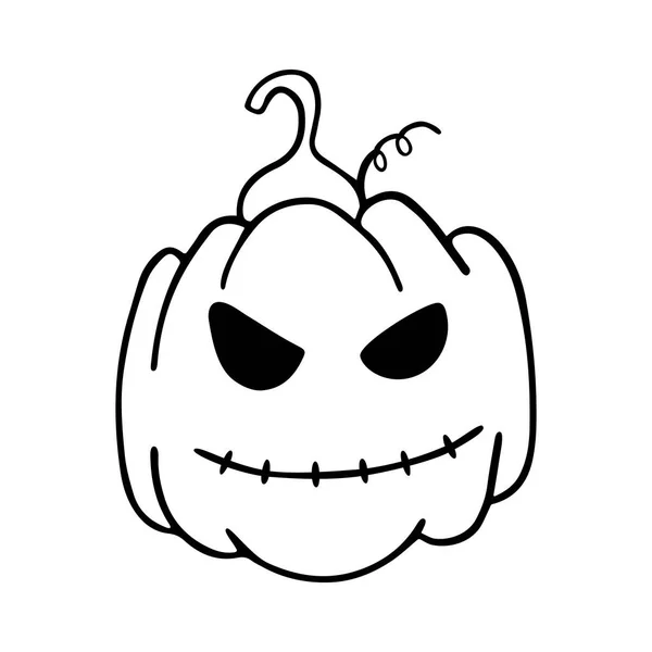 Citrouille Halloween Sur Fond Blanc Joyeuses Vacances Halloween Illustration Vectorielle — Image vectorielle