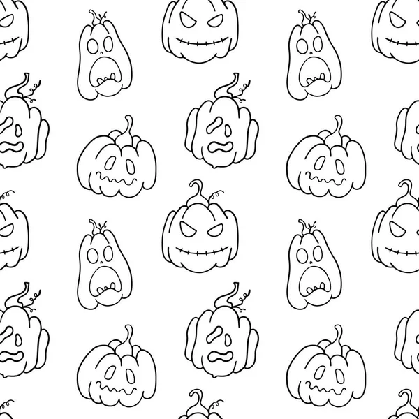Modèle Sans Couture Avec Des Citrouilles Halloween Illustration Vectorielle — Image vectorielle