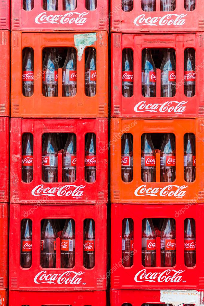 Bocas del toro Panama. March 2018. A view of coca cola crates on the island of Bocas del toro in Panama.