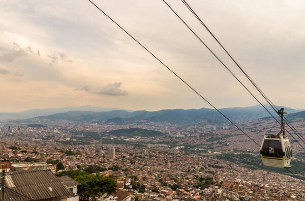 A view from high up over Medellin Colombia.