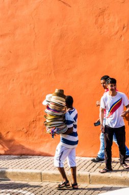 Kartagena Kolombiya 'nın tipik manzarası