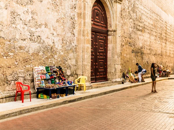 Una vista típica de Cartagena Colombia — Foto de Stock