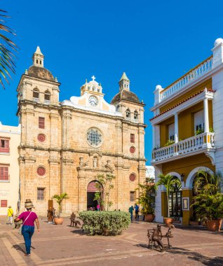 Kartagena Kolombiya 'nın tipik manzarası.