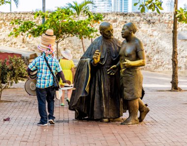 Kartagena Kolombiya 'nın tipik manzarası.