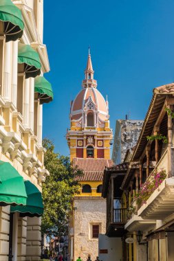 Kartagena Kolombiya 'nın tipik manzarası.