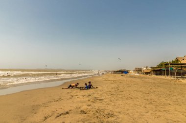 La boquilla Beach yakınındaki Cartagena Kolombiya tipik bir görünüm