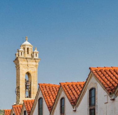 Geleneksel köy Omodos Kıbrıs'ta tipik bir görünümde