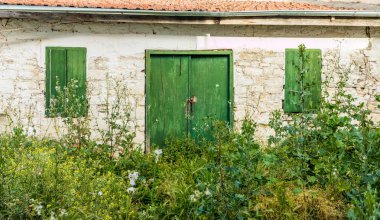 Geleneksel köy Omodos Kıbrıs'ta tipik bir görünümde