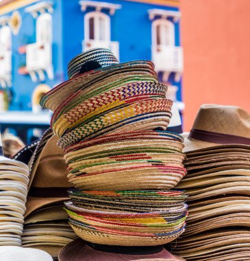 Kartagena Kolombiya 'nın tipik manzarası.