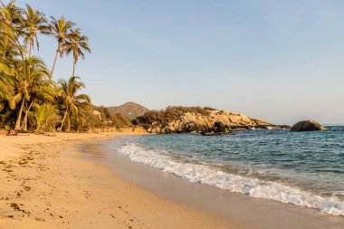 A typical view in Tayrona National Park Colombia clipart