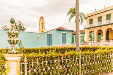 Plaza Major Trinidad Küba'da tipik bir görünümünü.