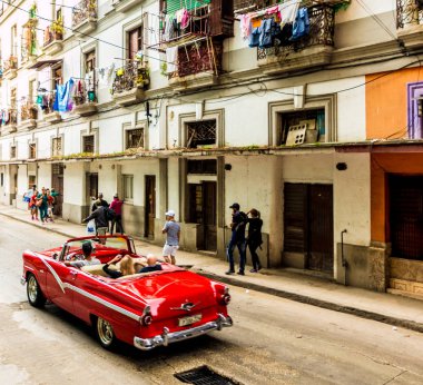 Merkez havana Küba'da tipik bir görünümde