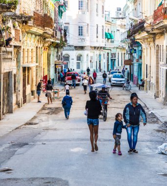 Merkez havana Küba'da tipik bir görünümde
