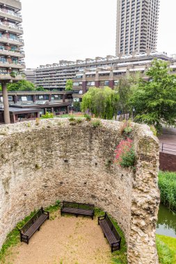 Londra'da barbican alanında tipik bir görünüm