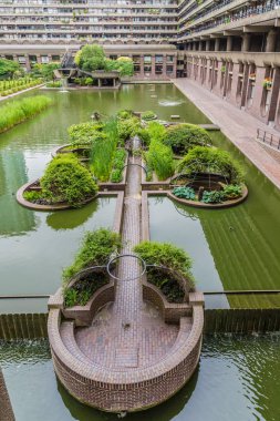 Londra'da barbican alanında tipik bir görünüm
