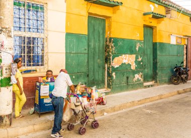 Cartagena Kolombiya tipik bir görünümde.