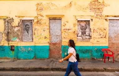 Cartagena Kolombiya tipik bir görünümde.