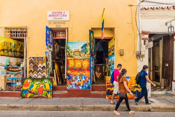 Una vista típica de Cartagena en Colombia . —  Fotos de Stock