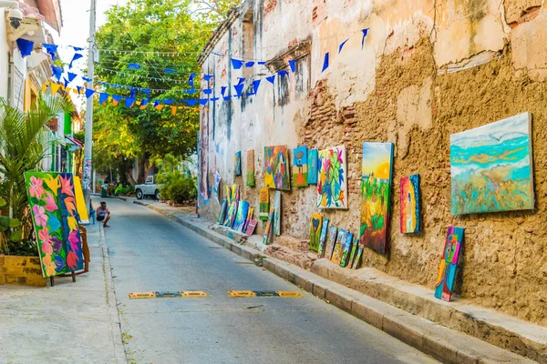 Cartagena Kolombiya tipik bir görünümde. — Stok fotoğraf