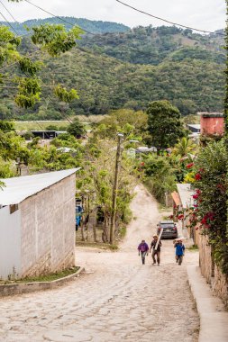 Honduras Copan kasabada tipik bir görünüm