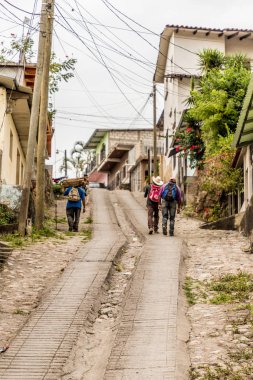 Honduras Copan kasabada tipik bir görünüm