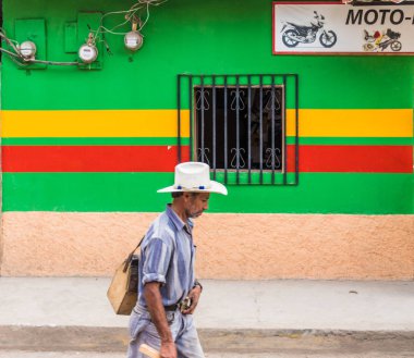 Honduras Copan kasabada tipik bir görünüm