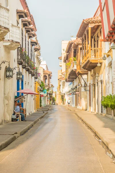 Typický pohled v Cartagena v Kolumbii. — Stock fotografie