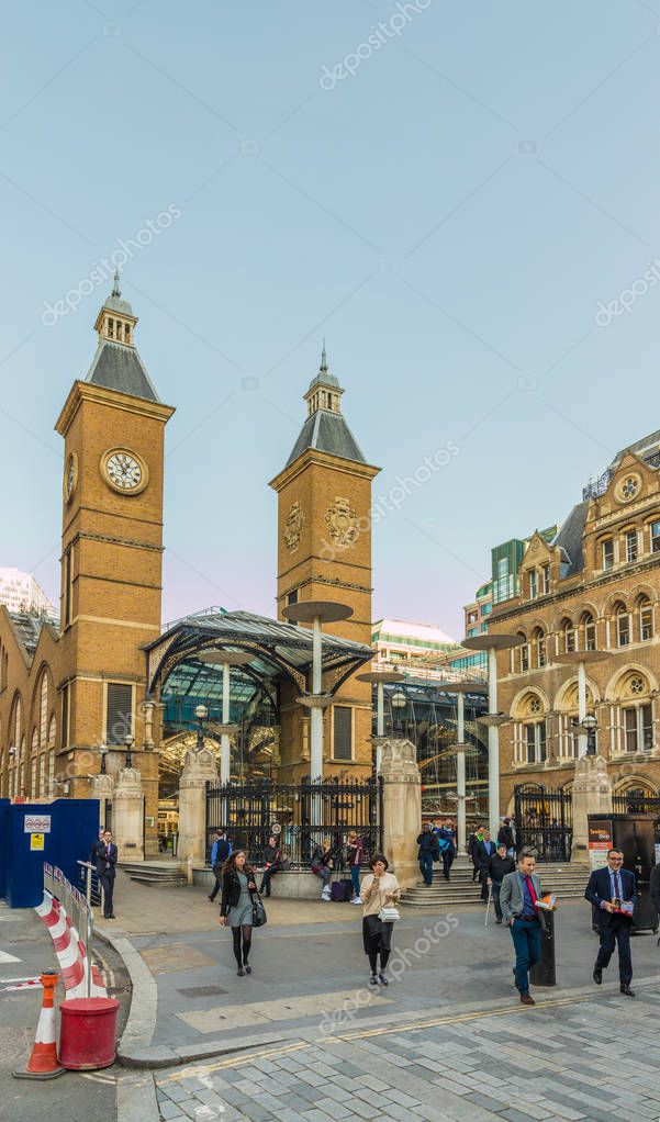 London October 2018. A view of Liverpool street station in London