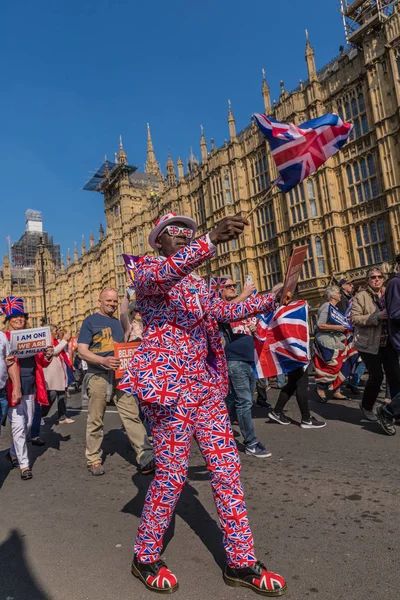 Marschen för brexit supportrar på 29 mars 2019 — Stockfoto