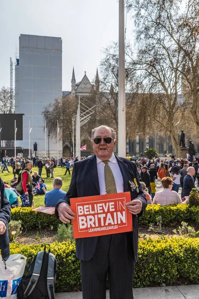 Марш за brexit прихильників на 29 березня 2019 — стокове фото
