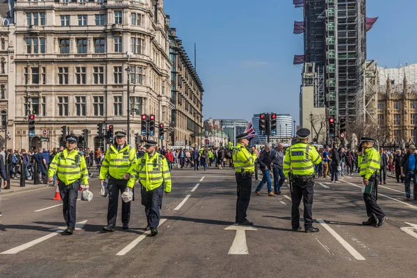 A Marcha para apoiantes brexit em 29 de março de 2019 — Fotografia de Stock