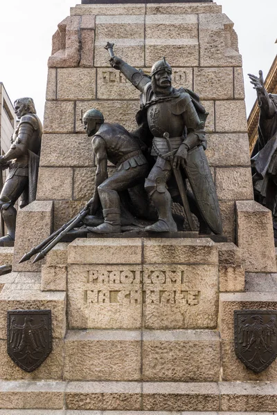A Grunwald emlékműve Krakkóban Lengyelországban — Stock Fotó